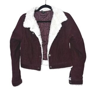 Corduroy Sherpa Lined Brown Trucker Jacket Womens Med Western Gilmore Girls